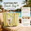 Personalized Pet Beach Tote Bag, Custom Dog Photo & Name Hemp Rope Bag, Custom Pet Portrait Tote, Dog Mom Beach Bag, Pet Lover Gift