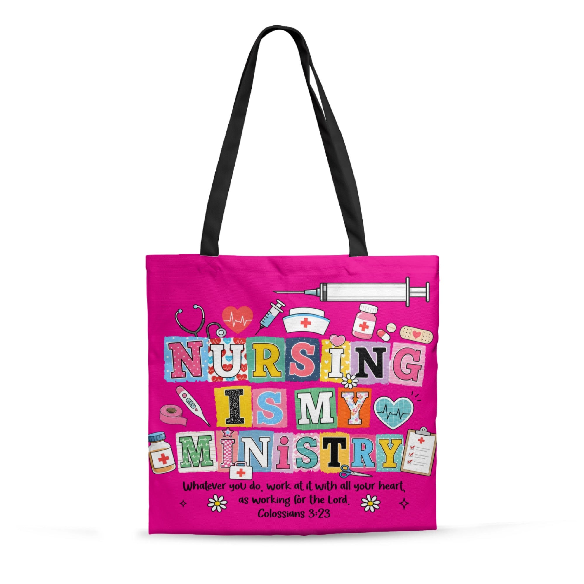 Nursing Is My Ministry - Personalized Lined Tote Bag