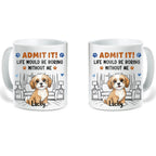Admit It Crazy Funny Dog Ver Photo - Custom 2D Cartoon Dog Coffee Mug