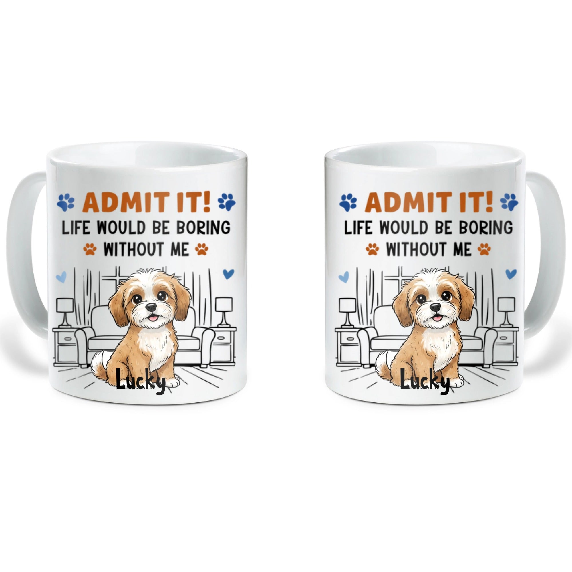 Admit It Crazy Funny Dog Ver Photo - Custom 2D Cartoon Dog Coffee Mug