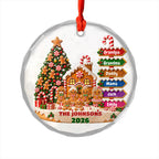 Personalized Family Ornament, Custom Christmas Ornament, Gingerbread Family Ornament, Family Name Ornament- Glass Ornament