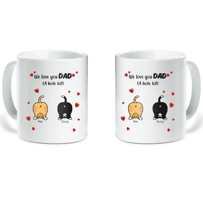Cat We Love You Dad/Mom - Personalized Mug White Main Image