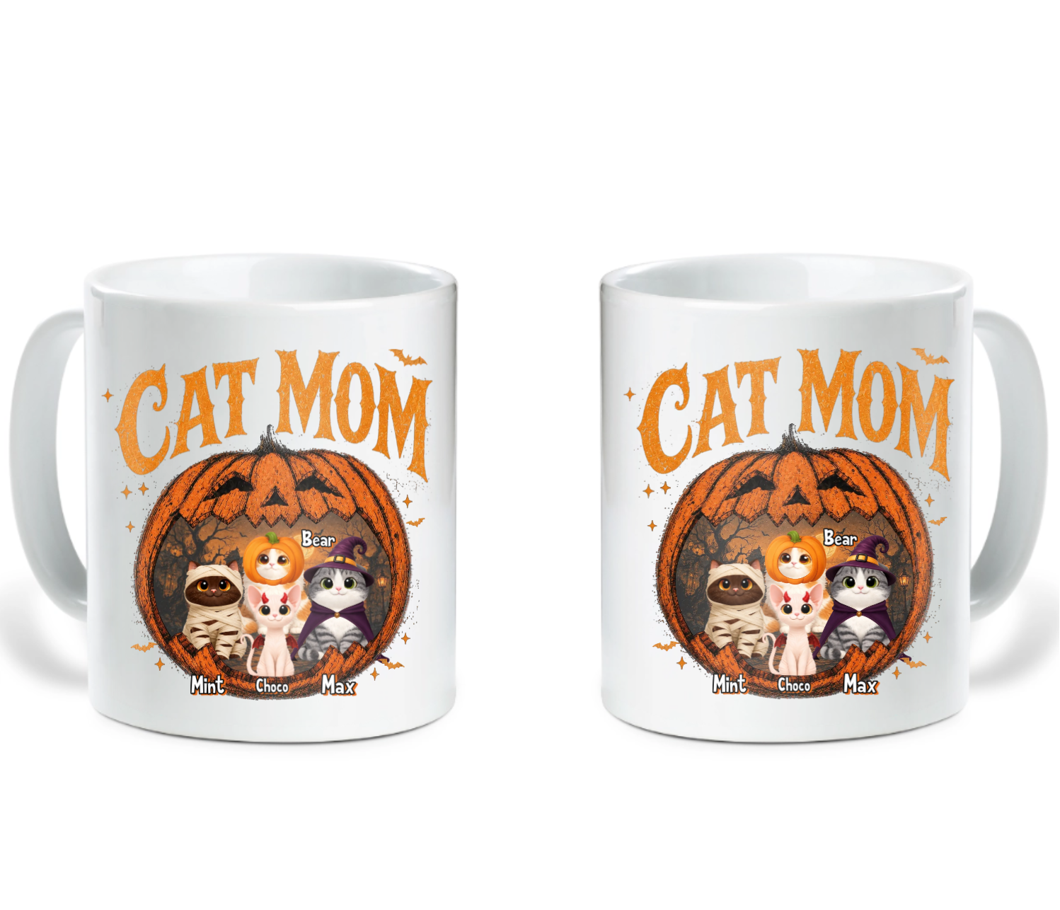 Pumpkin Cats - Personalized Mug - Halloween Gift For Cat Lovers
