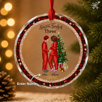 Soon to be Family of 3 Christmas Ornament, Personalized Pregnancy Ornament, Baby Announcement Glass Ornament