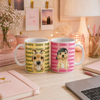 Custom Pet Portrait & Name Watercolor Style - Personalized Mug 11oz