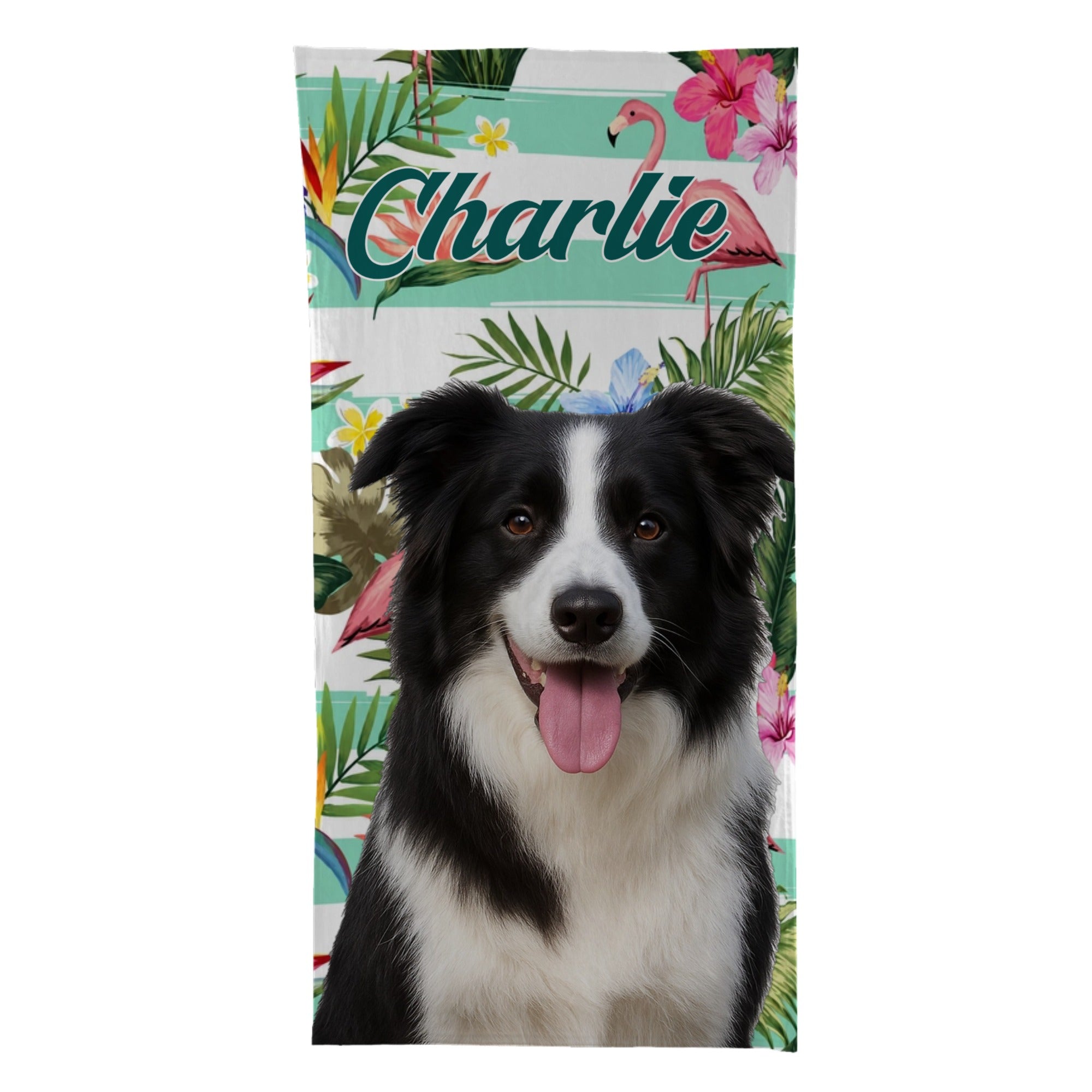 Personalized Pet Beach Towel with Photo & Name – Custom Dog Cat Towel for Pet Lovers