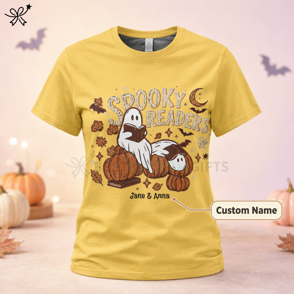 Spooky Readers Book Custom Name T-Shirt