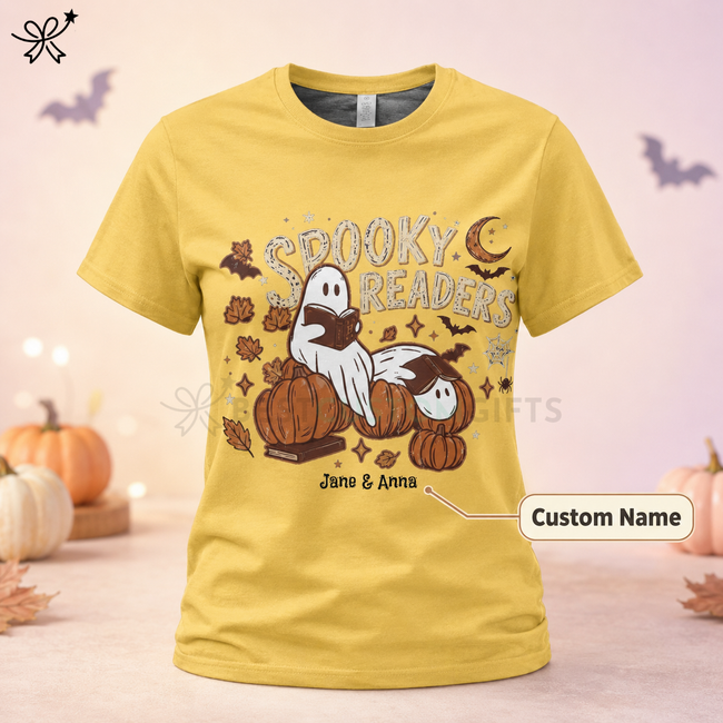 Spooky Readers Book Custom Name T-Shirt Hover Image