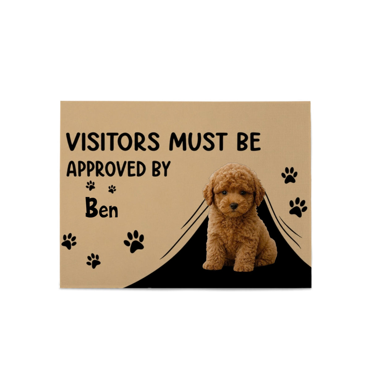 Custom Photo Visitors Must Be Approved By This Dog - Personalized Doormat