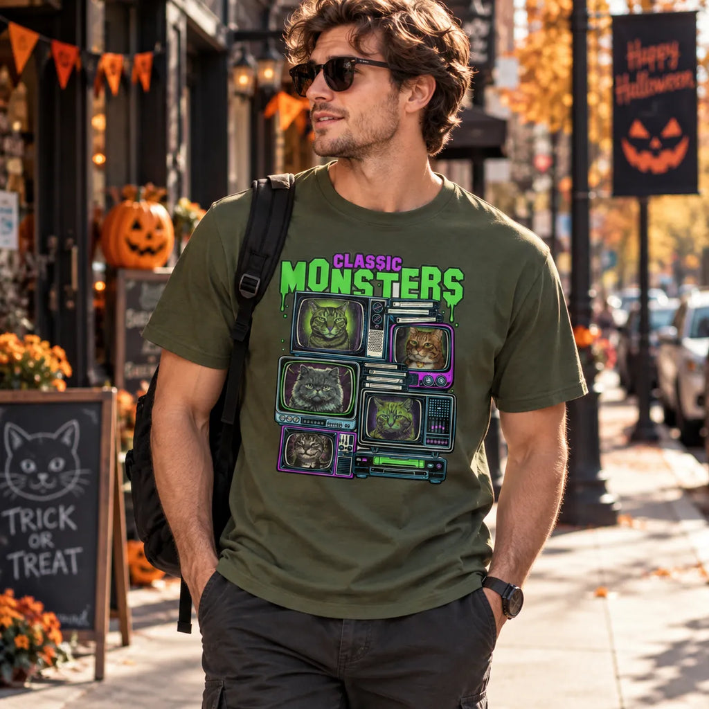 Custom Pet Halloween T-Shirt – Personalized Dog & Cat Photo Shirt, Halloween Pet Tee, Spooky Season Gift