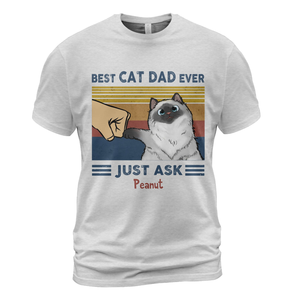 Perfect Gift for Cat Dads - Custom Cat Fist Bump - Personalized Shirt - Perfect Gift for Cat Dads