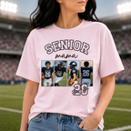 Personalized Game Day Shirt with Photos, Senior Mama Sports Mom Shirt, Custom Football Mom Shirt with Player Name & Jersey Number