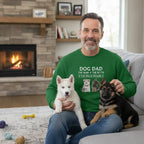 Personalized Dog Dad Photo & Name Unisex Sweatshirt – Custom 1–3 Pet Images Gift