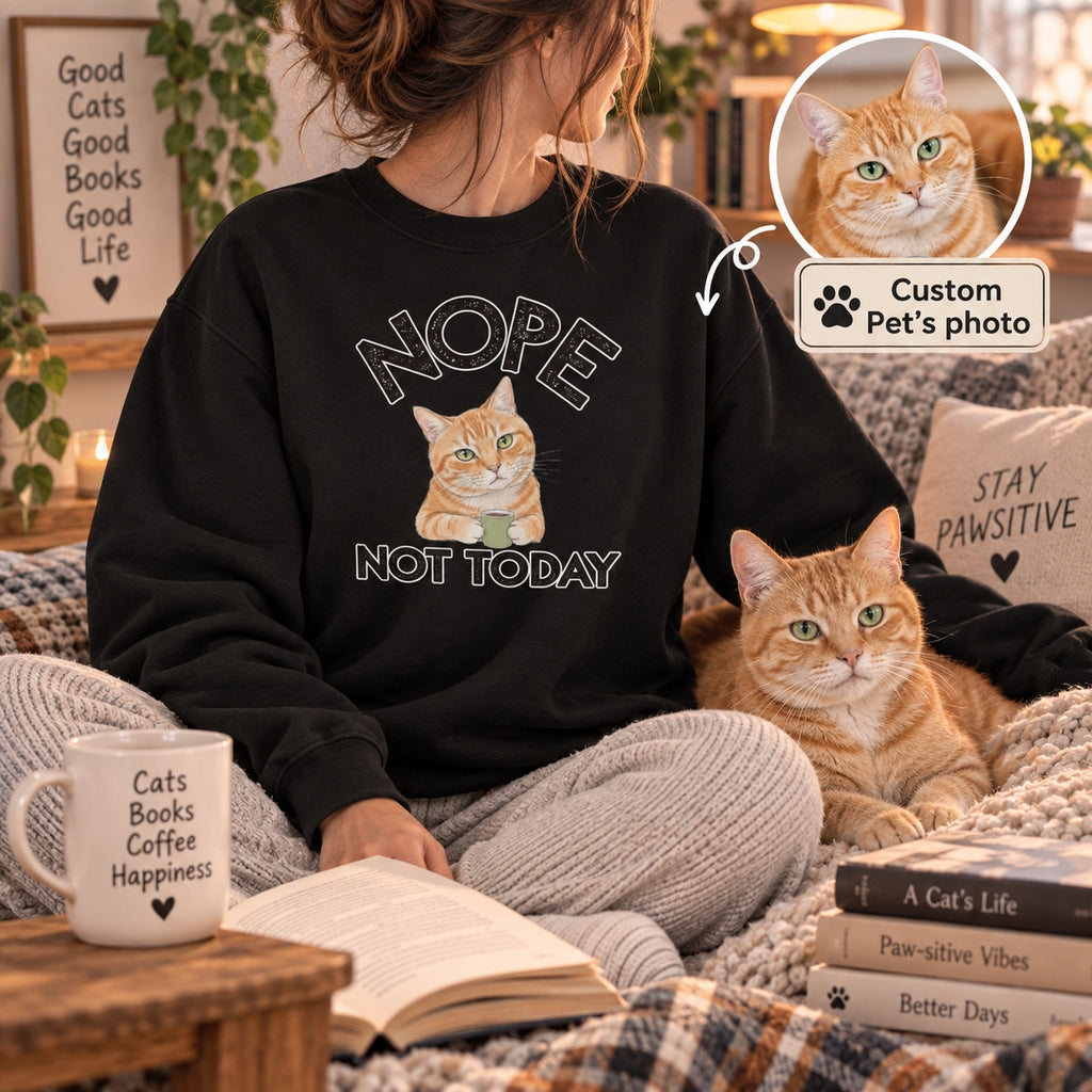 Dog Father, Boxer Moms, Custom Photo Dog Unisex Sweatshirt-Not Today Personalized Pet Lovers