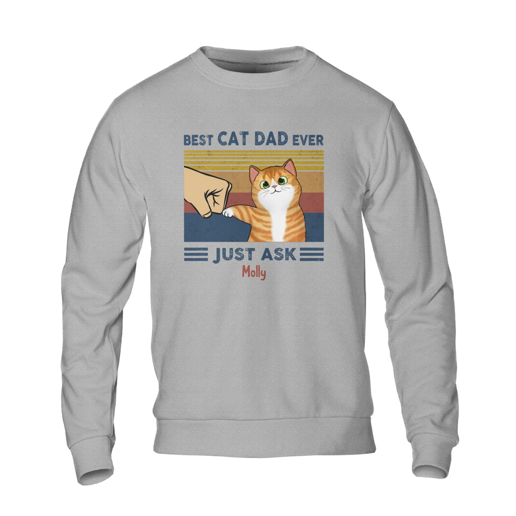 Perfect Gift for Cat Dads - Custom Cat Fist Bump - Personalized Sweatshirt- Perfect Gift for Cat Dads