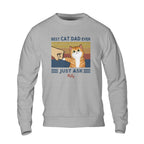 Perfect Gift for Cat Dads - Custom Cat Fist Bump - Personalized Sweatshirt- Perfect Gift for Cat Dads