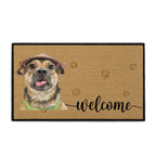 Welcome Pet Portrait Watercolor Art Welcome Mat - Personalized Doormat