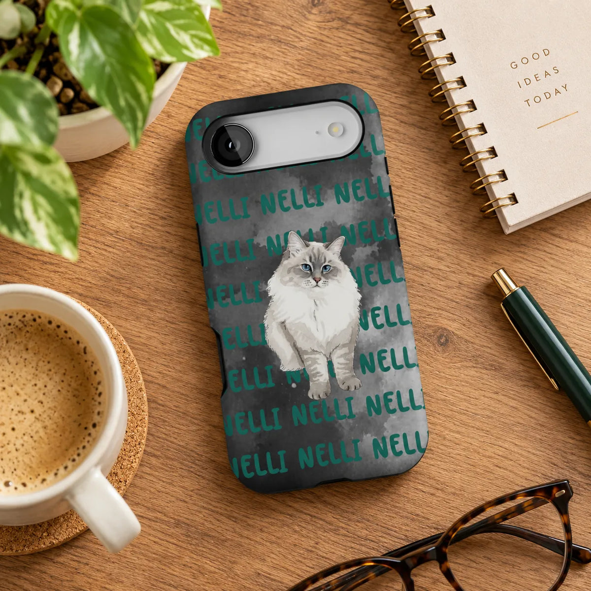Custom Phone Case – Personalized Pet Portrait & Name, Watercolor Pet Photo Case, Gift for Pet Lovers