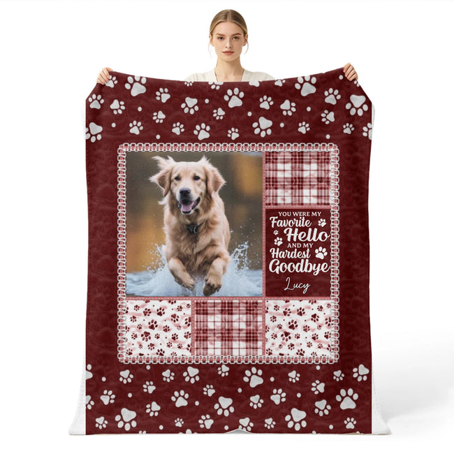 Dog Lover Gifts, Custom Pet Gifts, Personalized Pet Gifts, Pet Memorial Gifts- Custom Photo Dog Blanket Main Image