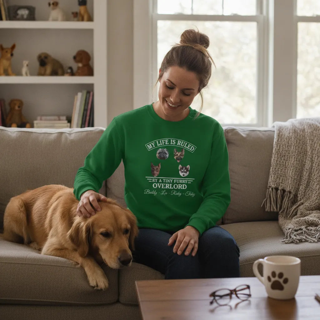 Personalized Pet Photo, Quote & Name Unisex Sweatshirt – Custom 1–5 Dog or Cat Images Gift