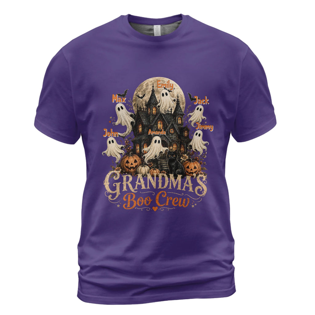 Grandma's Boo Crew Halloween Haunted House - Personalized Shirt - Gift for Grandma