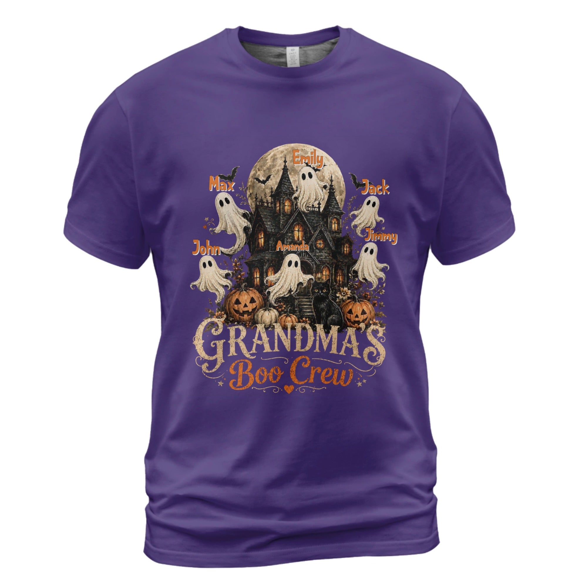 Grandma's Boo Crew Halloween Haunted House - Personalized Shirt - Gift for Grandma