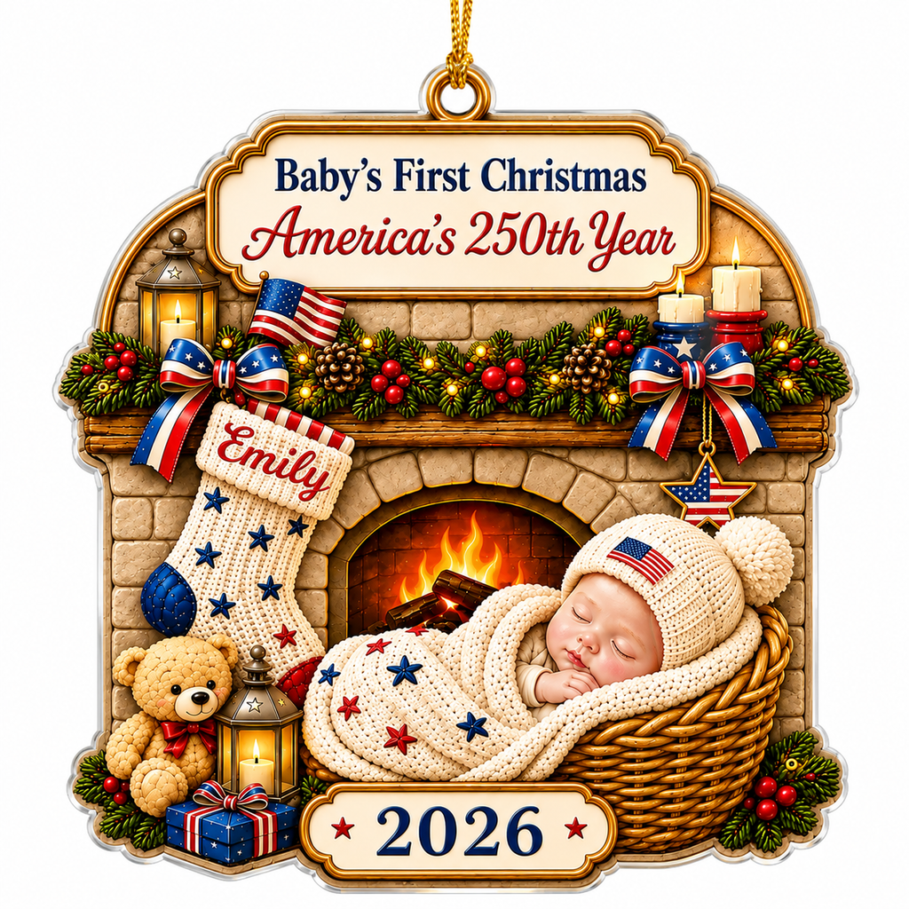 Custom First Christmas Acrylic Ornament - Christmas Gifts For New Moms, New Dads, New Parents