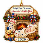 Custom First Christmas Acrylic Ornament - Christmas Gifts For New Moms, New Dads, New Parents