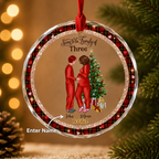 Soon to be Family of 3 Christmas Ornament, Personalized Pregnancy Ornament, Baby Announcement Glass Ornament