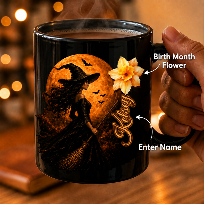 Personalized Halloween Witch Gift – Witch Mode On | Custom Gift for Wife, Daughter, Sister, Best Friend, Mom, Grandma Hover Image