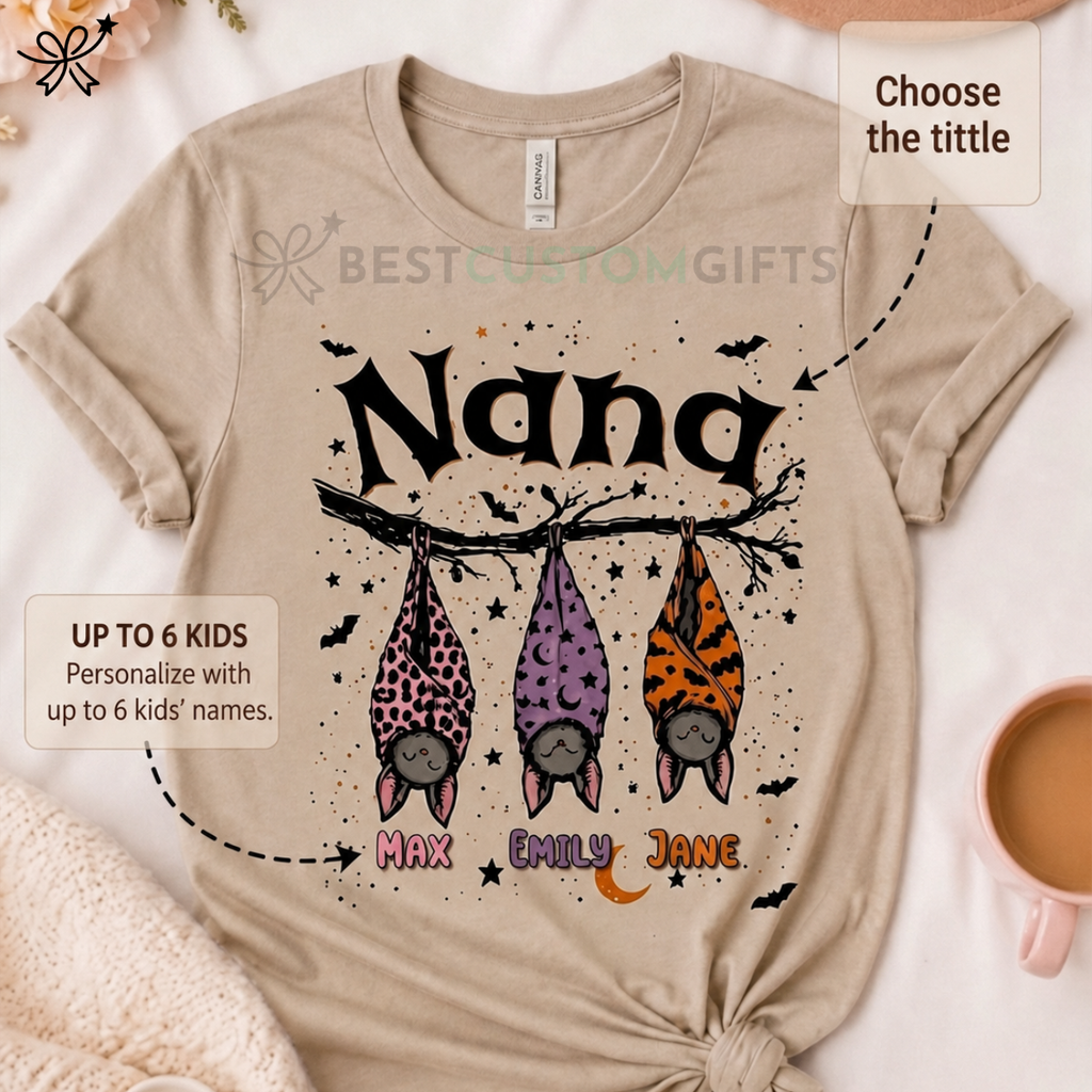 Grandma’s Little Bat Crew – Personalized Shirt – Cute Halloween Gift For Grandma