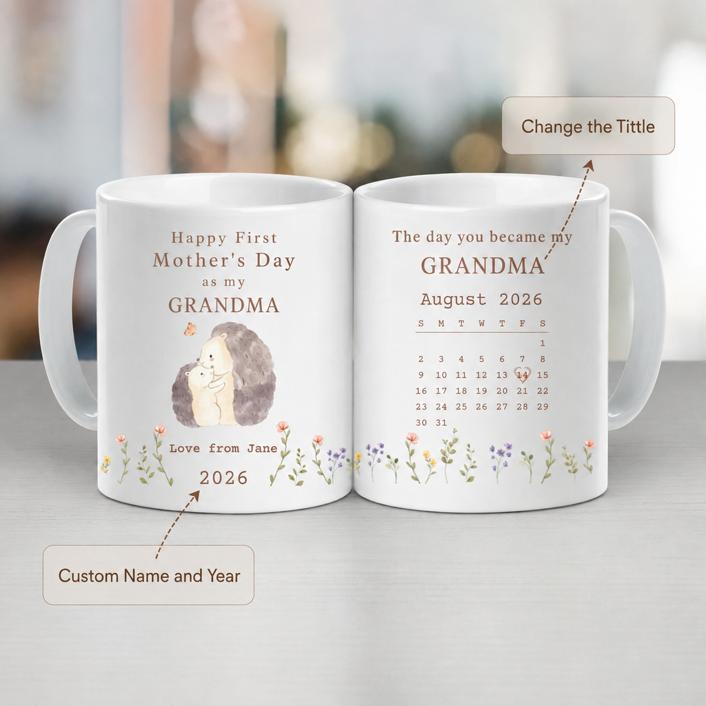 Happy 1st Mother's Day As My Grandma Mommy Auntie Calendar Keepsake Personalized Mug