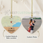 Engagement Ornament - Custom Map & Photo Gift Heart-shaped Ceramic Ornament