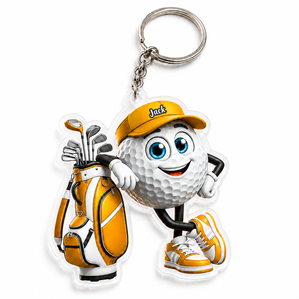 Golf Player Personalized Keychain For Golf Lovers