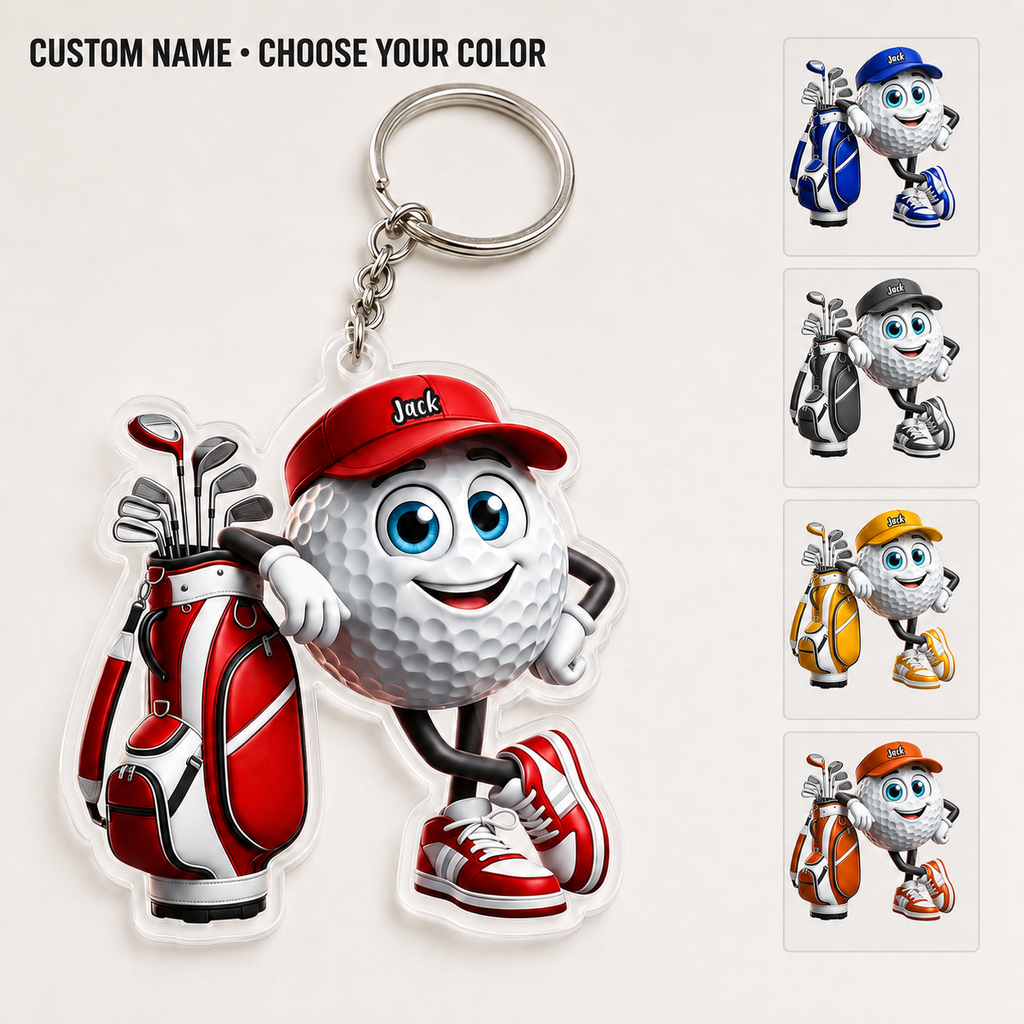 Golf Player Personalized Keychain For Golf Lovers