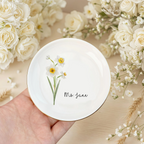 Personalized Jewelry Dish with Birth Flower & Custom Name