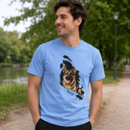 Behind The Scratch Personalized Pet Photo Unisex T-Shirt – Custom Dog Cat Image, Name & Font Gift