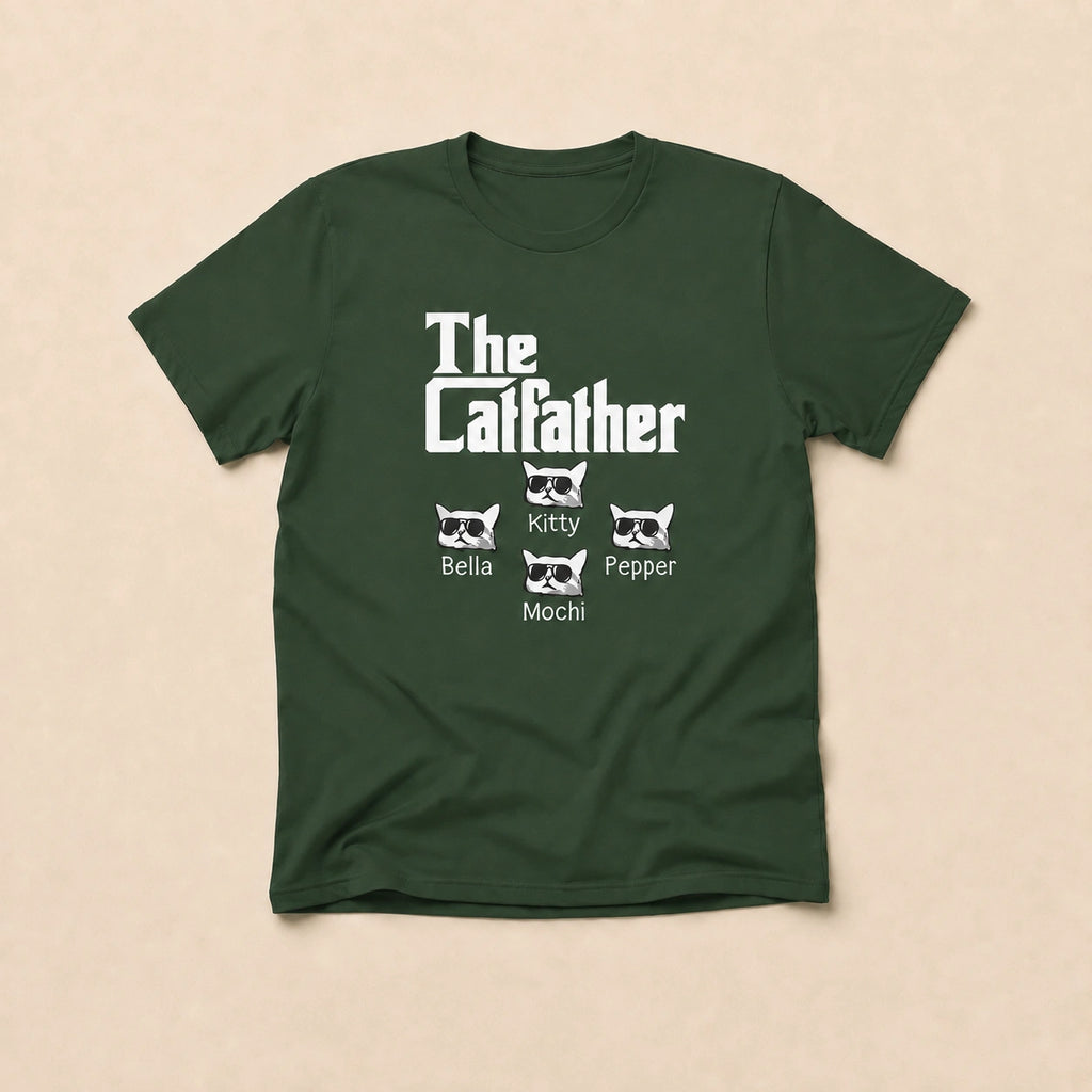 Cat Dad T-Shirt, Personalized Cat Shirt, Custom Cat Shirt, Cat Lover Shirt, Cat Lover Gift