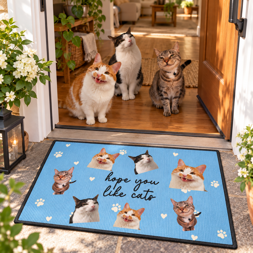 Custom Photo Hope You Like Fur Babies - Dog & Cat Personalized Custom Decorative Mat - Gift For Pet Owners, Pet Lovers