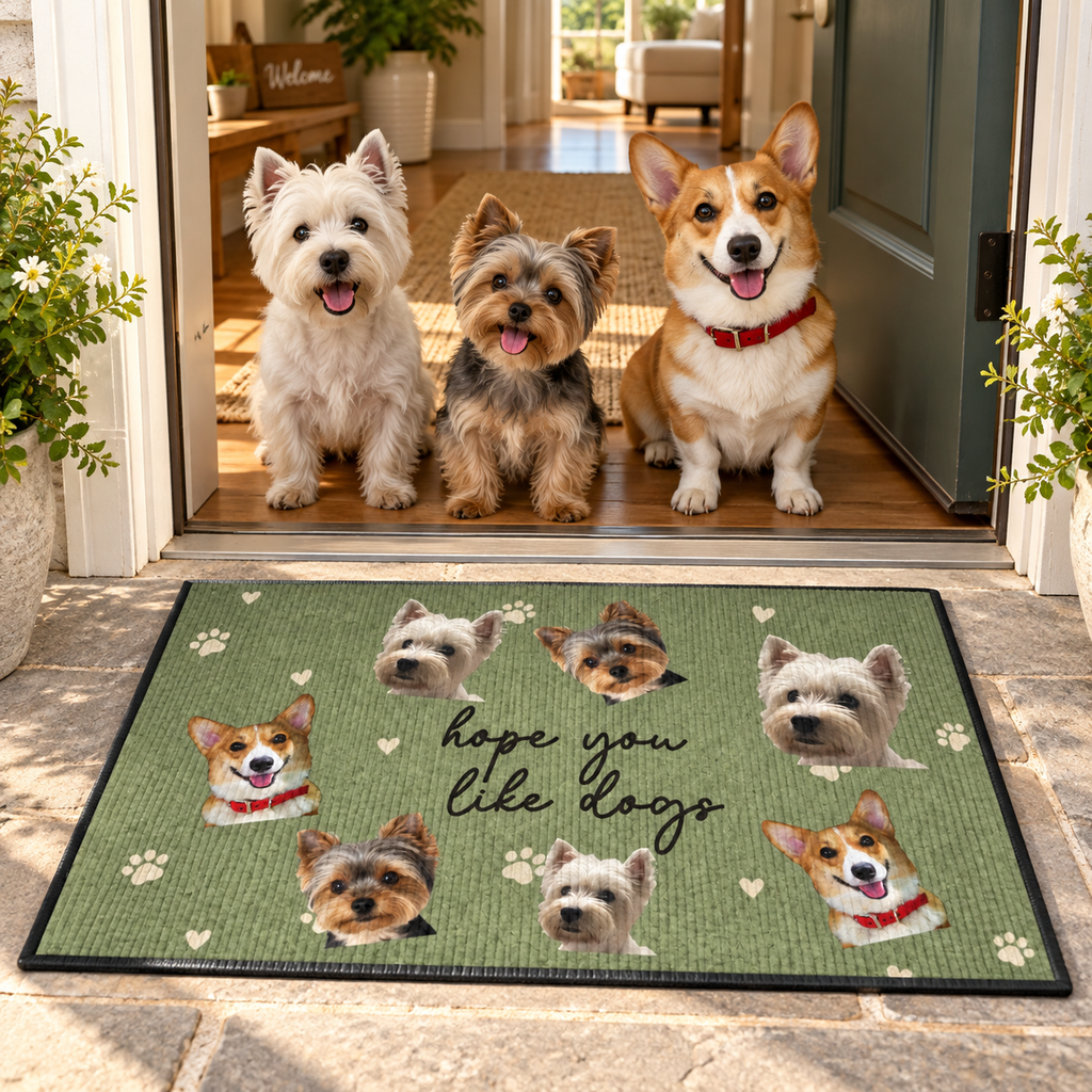 Custom Photo Hope You Like Fur Babies - Dog & Cat Personalized Custom Decorative Mat - Gift For Pet Owners, Pet Lovers