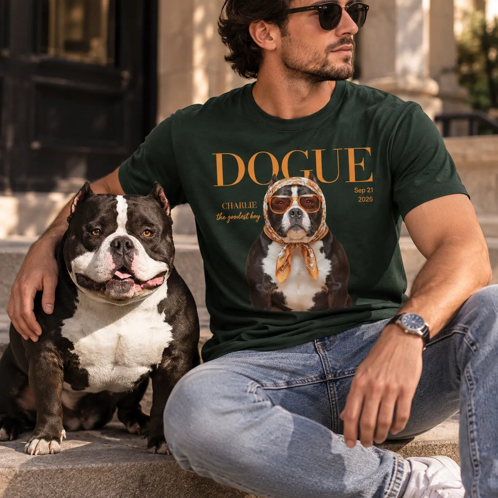 Custom Dog Shirt from Photo, Dogue Concept Tee, Personalized Dog Portrait Shirt, Gift for Dog Lovers