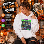 Custom Pet Halloween Hoodie – Personalized Dog & Cat Photo Hoodie, Spooky Season Gift for Pet Lovers