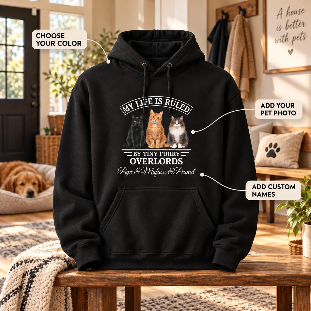 Custom Pet Hoodie – Personalized Dog & Cat Photo Hoodie, My Life Is Ru ...
