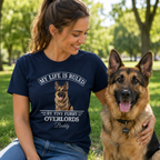 Custom Pet T-Shirt with Dog or Cat Photo, Personalized Pet Name Tee, My Life Is Ruled by a Tiny Furry Overlord Design