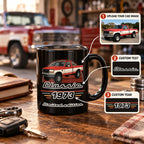 Custom Vintage Car Lover Coffee Mug, Retro Classic Car Design, Personalized Year, Ceramic Cup for Father's Day (15oz)