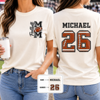 Personalized Football Mom Game Day Shirt, Custom Football Shirt with Kid Name & Jersey Number