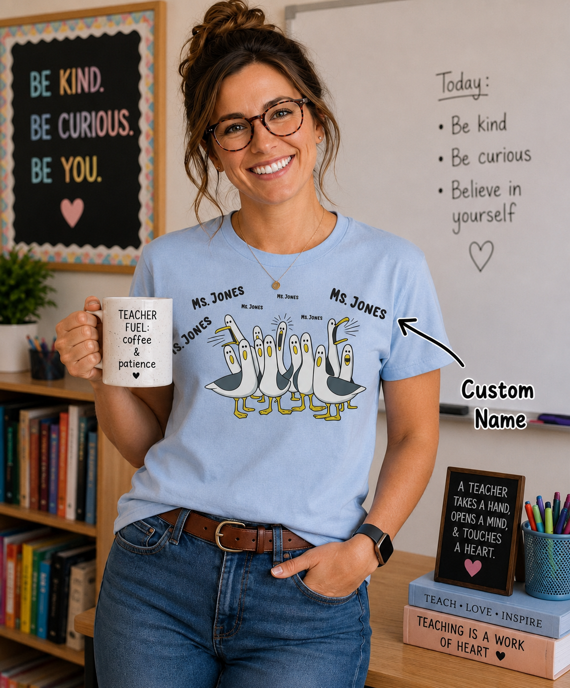 Funny Seagulls Calling Name - Personalized Shirt - Funny Gift For Teachers, Appreciation Gift