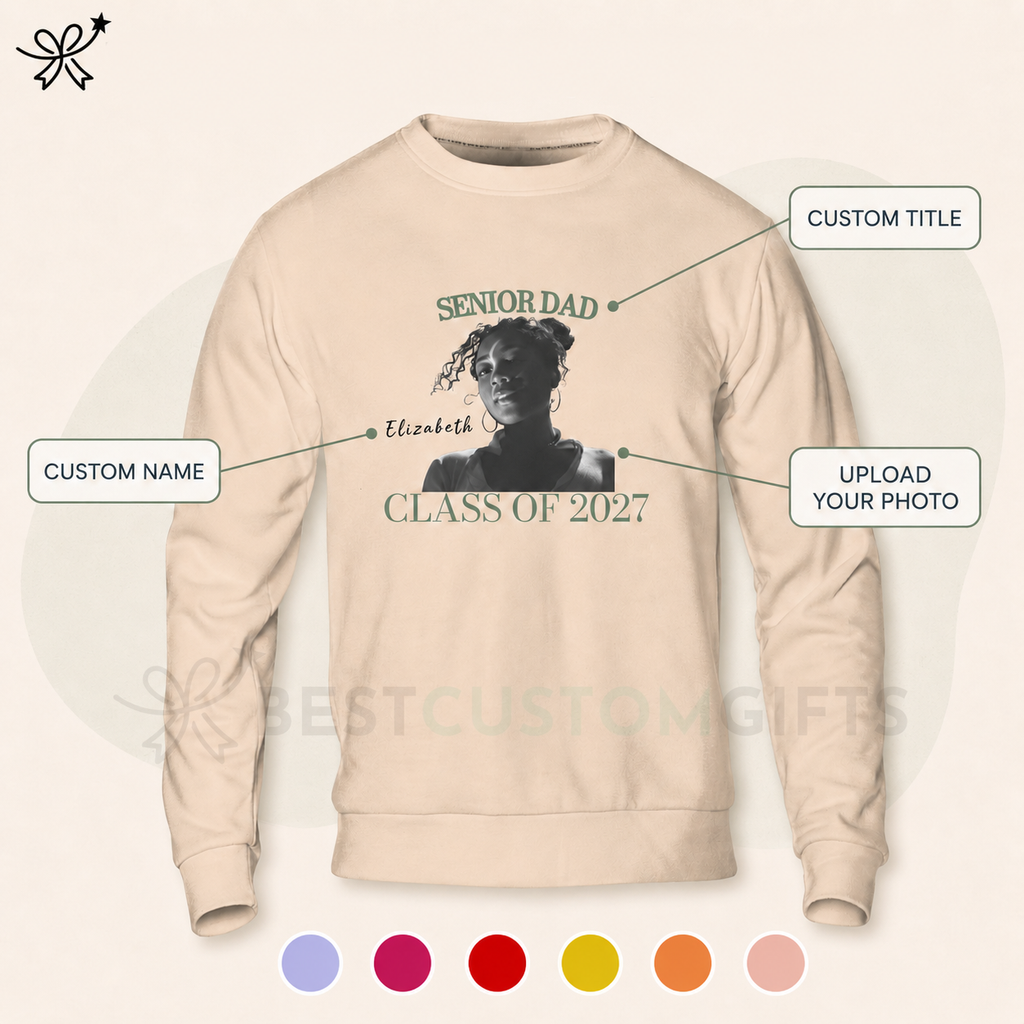 Custom Retro Senior Mom 2027 Comfort Sweatshirt- Personalized Class of 2027 Gift, Proud Family Gift