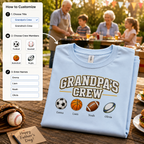 Grandpa's Crew Grandma's Crew Custom T-Shirt - Personalized Grandparent Family Tee
