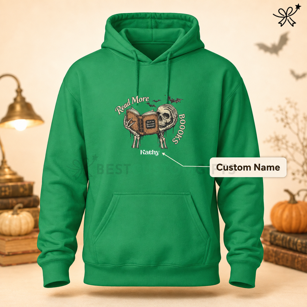 Custom Name Read More Books Unisex Hoodie
